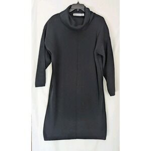 Karen Lessly Women's M  Black Y2K Sweater Dress Turtleneck Acrylic